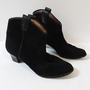 Array women ankle booties western black leather suede 6.5M pull on y2k casual